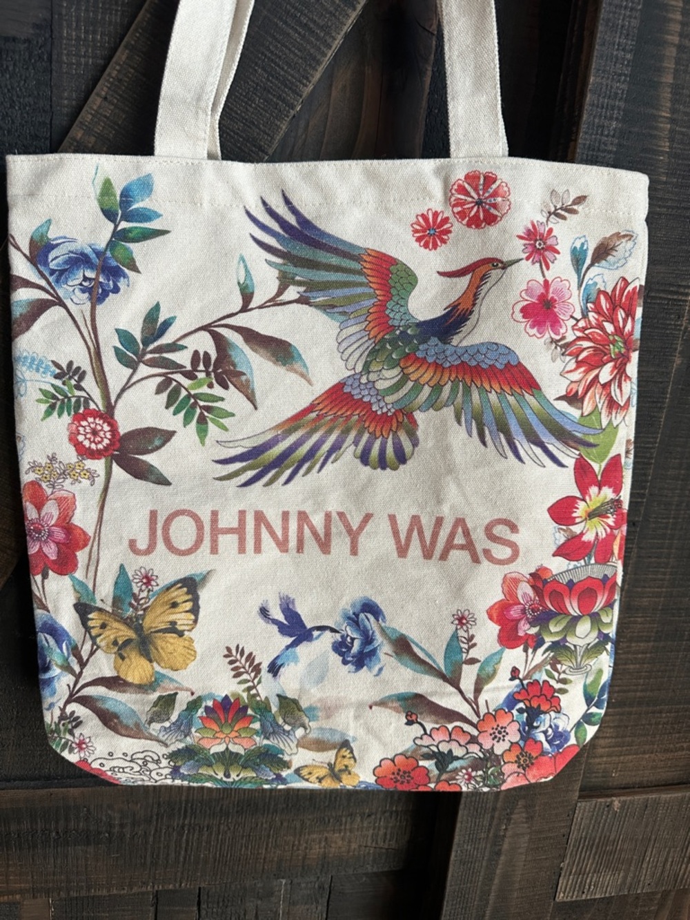 NWOT JOHNNY WAS “California” Canvas Tote Bag